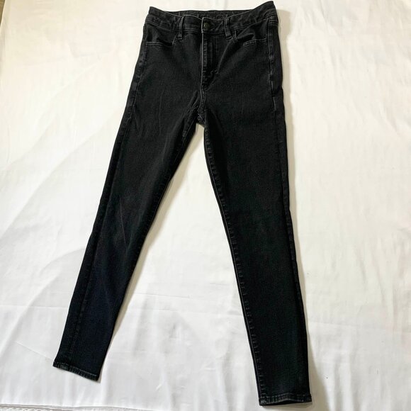 VTG Y2k 2000S American Eagle Womens 360 Next Level Stretch Black Denim Jeans - Picture 2 of 7